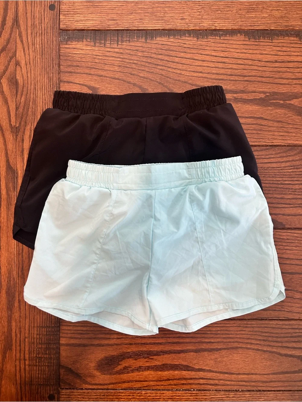 PLACE youth Athletic Shorts - Black & Light Blue